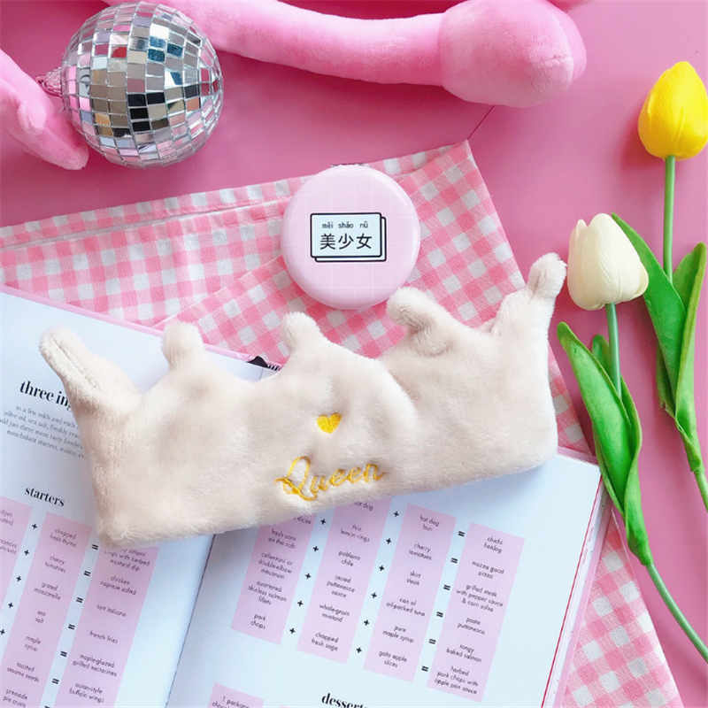 Shape Mask Headband Crown Heart Bath Cute Wash Hair Band Make: khaki