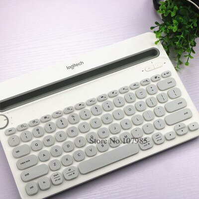 Tastatur Abdeckung Schutz Für Logitech K480 Bluetooth Multi-Gerät Tastatur Silikon Staubdicht kabellos Schreibtisch Staub haut Film: Silber-