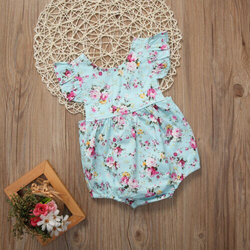 Menina Romper Do Bebê recém-nascido Bodysuit Floral Sunsuit Verão Roupas Outfits