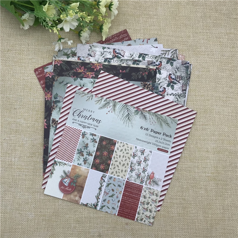 6"X6"The Winter flower patterned paper Scrapbooking paper pack handmade craft paper craft Background pad