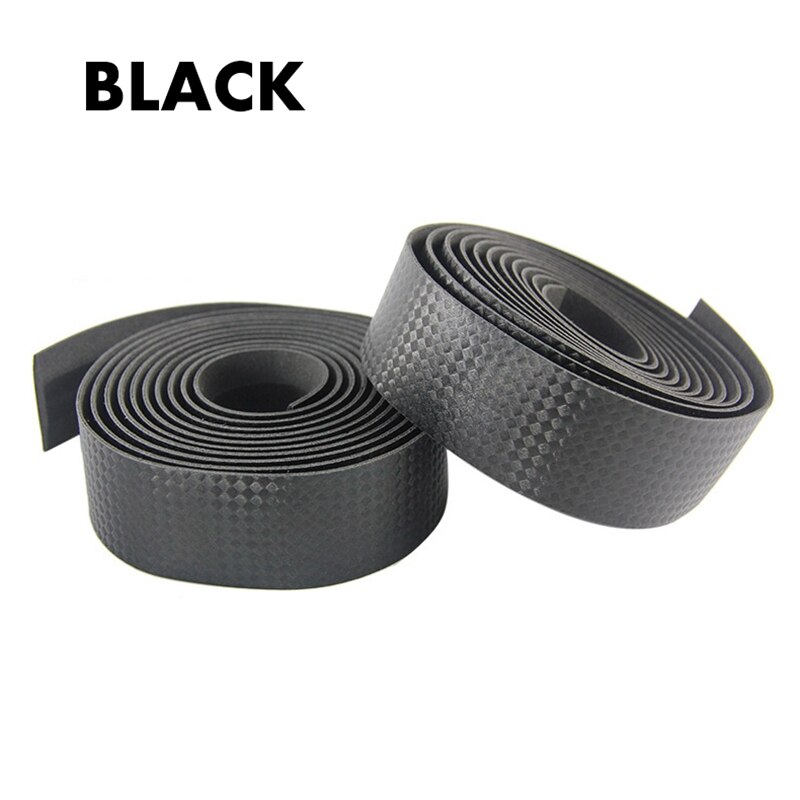 Road Carbon Fiber Bike Handlebar Tape Fixed Gear Bicycle Grip Tape Bullhorn Bar Tape +2 Bar Plugs Mountain Belt Straps: Black