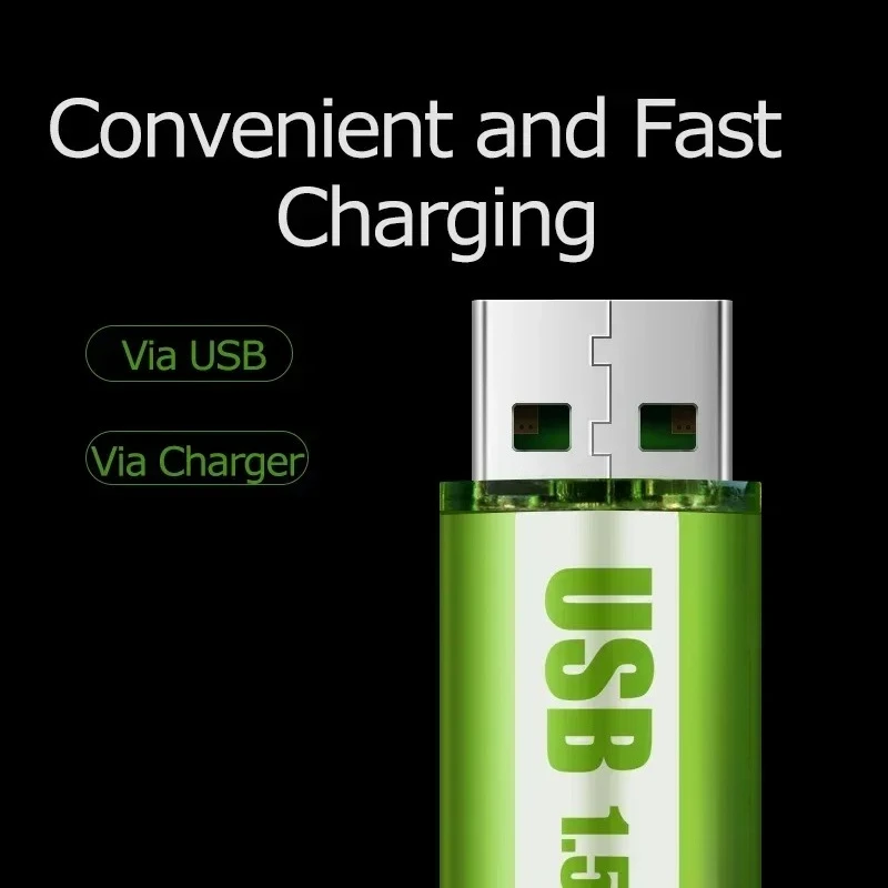 Nuova batteria AA da 1,5 V 1400 mWh/900 mAh Batteria ricaricabile agli ioni di litio USB per telecomando Mouse Piccolo ventilatore Batteria giocattolo elettrico