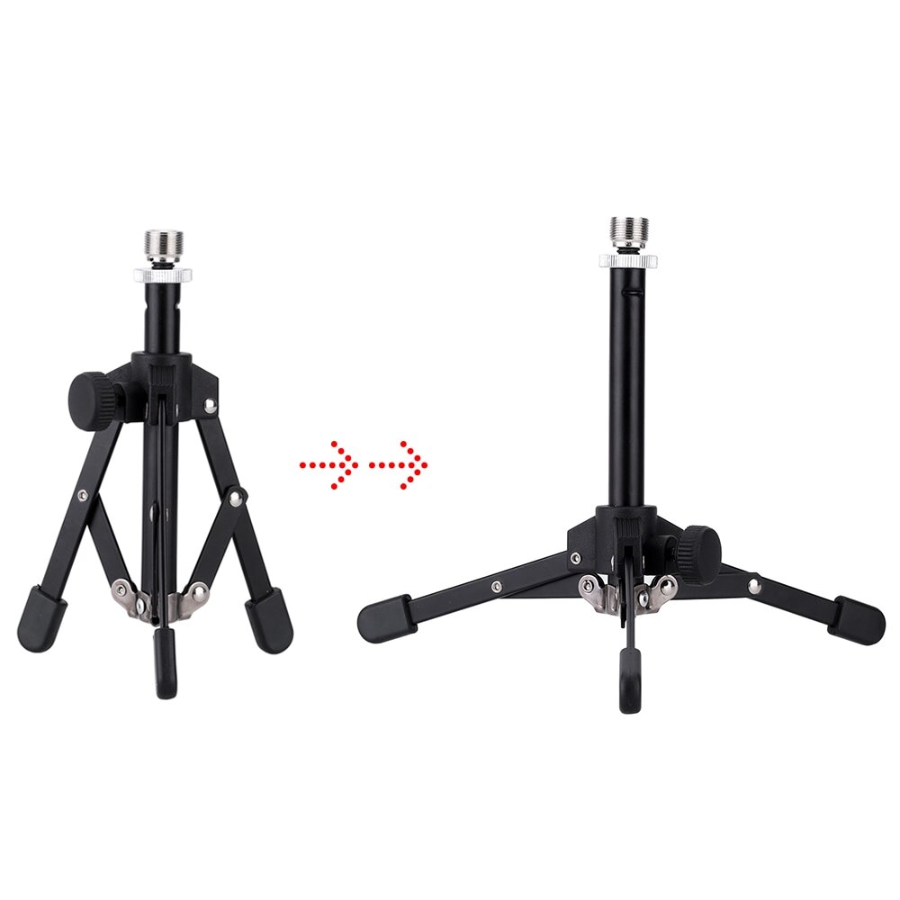 Ammoon MS-12-Mini trípode plegable de sobremesa, soporte para micrófono y micrófono, accesorios para instrumentos musicales electrónicos