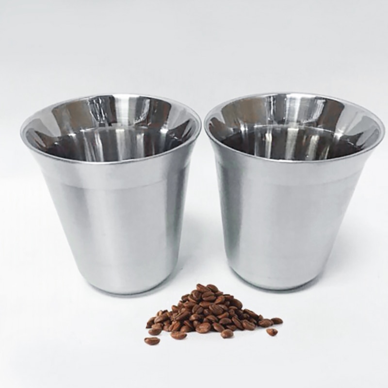 Nespresso kopper pixie espresso dobbeltlag 304 rustfrit stål termokapsel krus koldt vand øl krus dobbelt kaffe mælk te kop