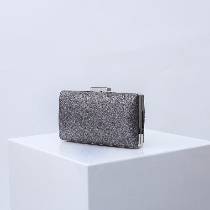 Sac de soirée bling-bling pour femme, bandoulière avec chaîne, sac à main en pu: Gris