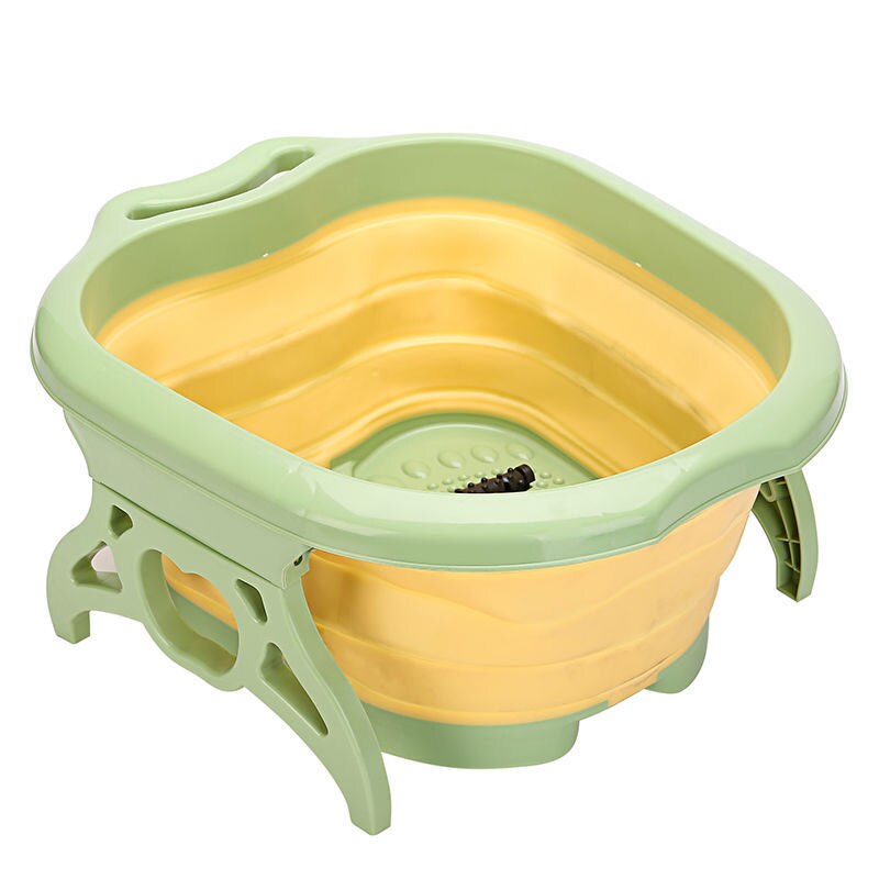 Bañeras portátiles plegables para pies, Cubo de masaje con espuma para pies, Sauna, bañera, pedicura, Plástico: green