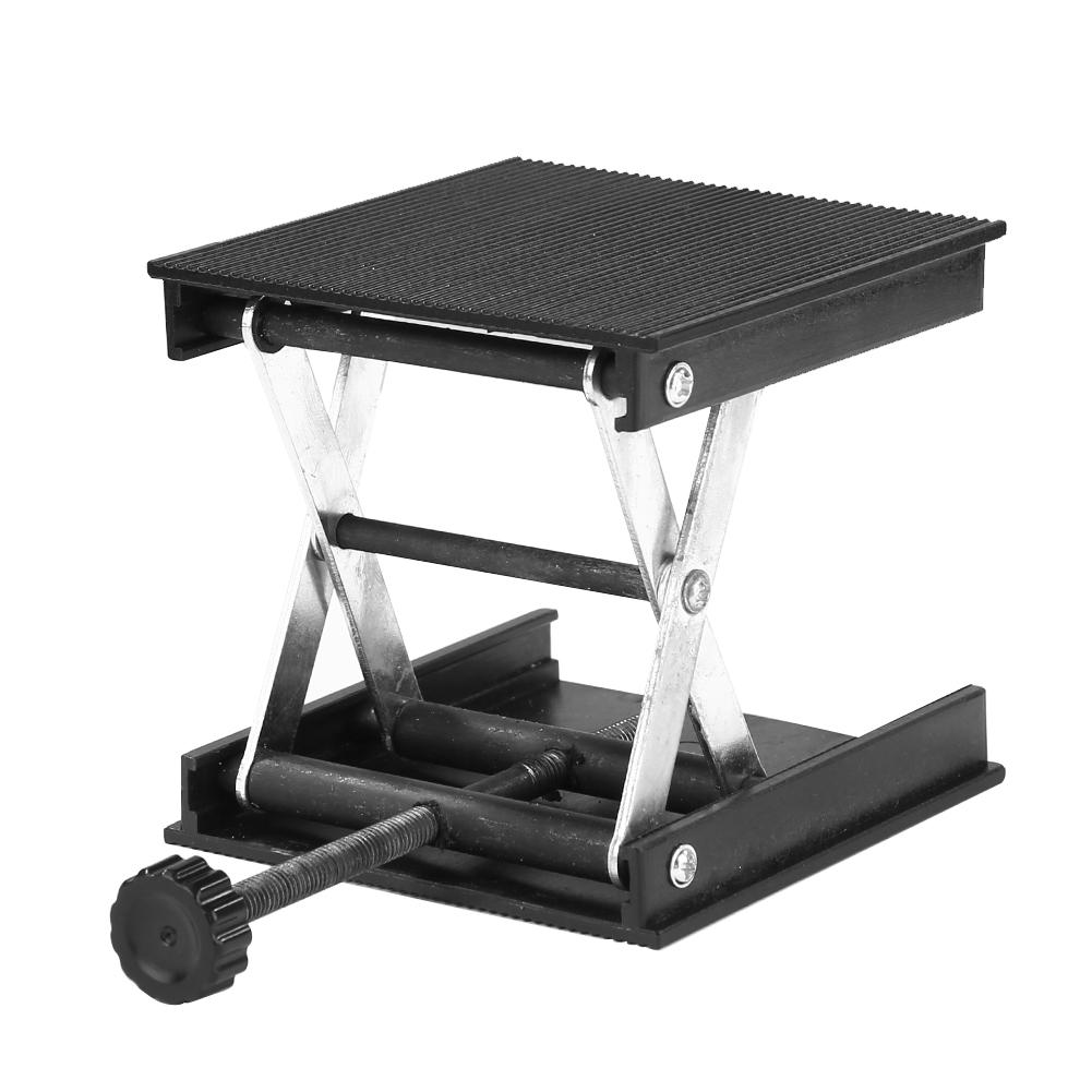 Enrutador de aluminio, mesa elevadora, grabado en madera, soporte de elevación de laboratorio, soporte de elevación, taladro ajustable, Mini Mesa, herramientas de carpintería: Black