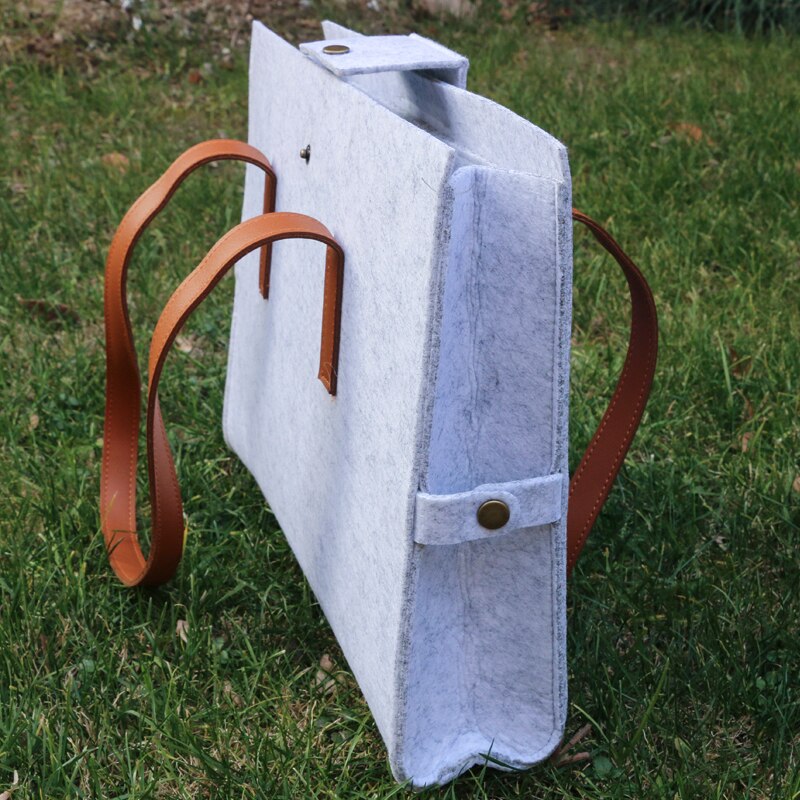 Grijze vilten draagtas schoudertas lichtgewicht recycling bakken vrouw laptoptas vilten tas bolso gris mujer