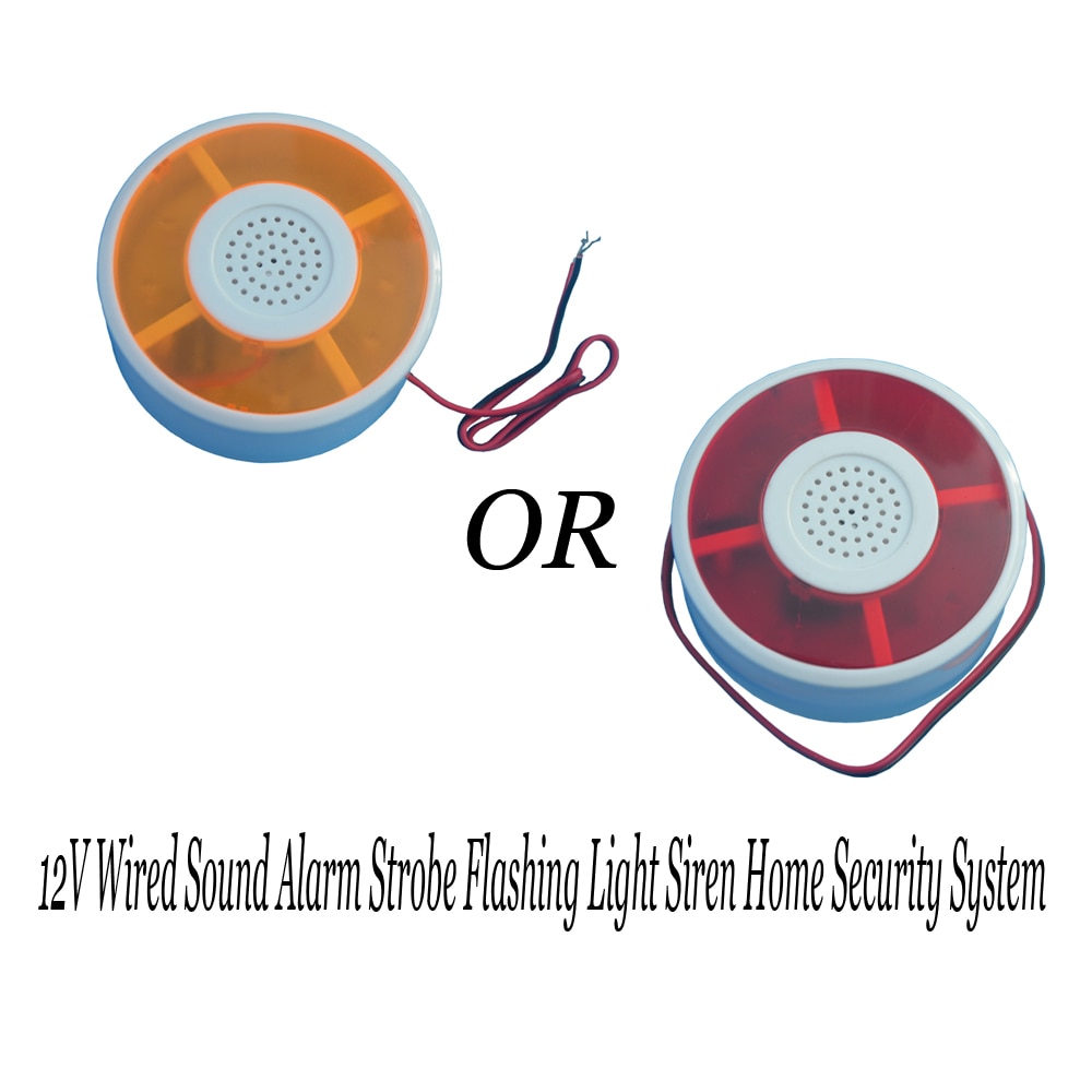 Wired Sound Alarm Strobe Flashing Light Siren Home Security System