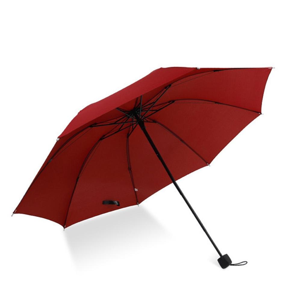 Sunny Umbrella Automatic folding Oversized portable men women umbrella Sunscreen rain Windproof UV beach parasol: Red