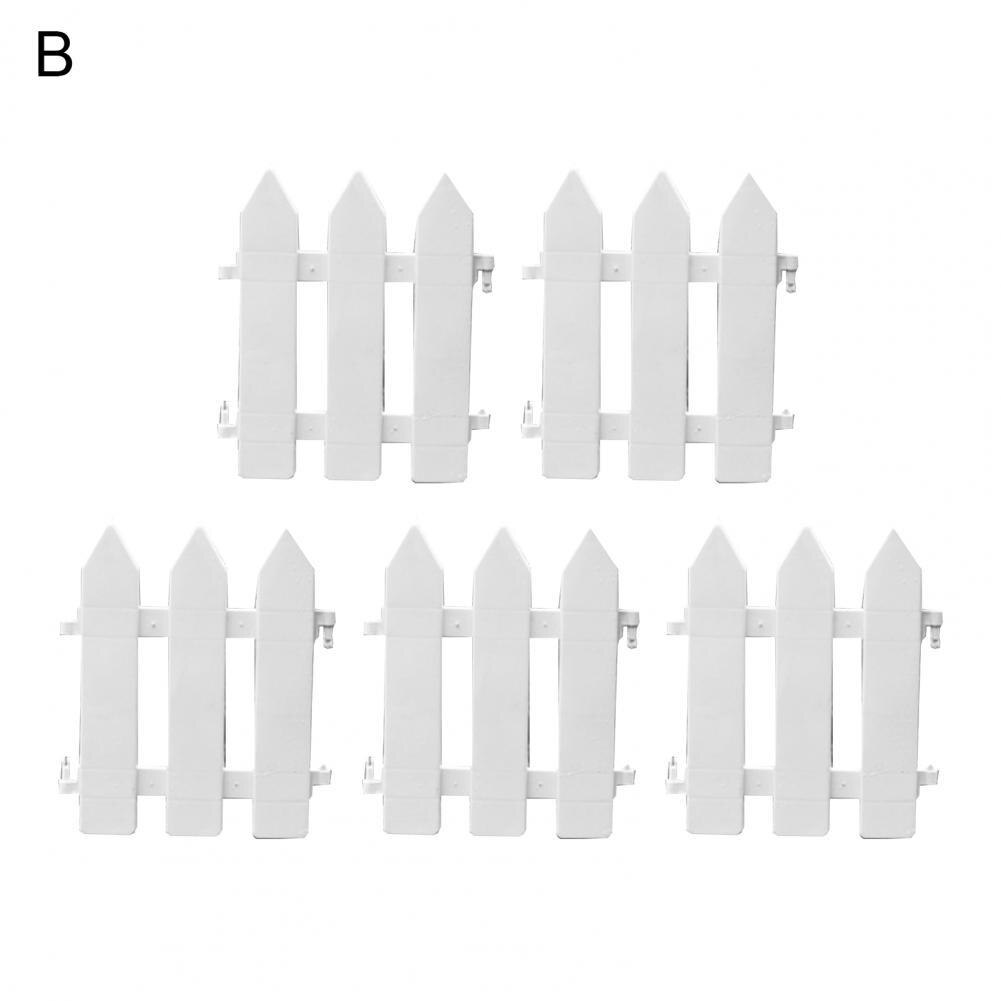 Excellent Picket Fences Multipurpose Plastic Indoor Outdoor Picket Fence Ornament Fence Ornaments Miniature Fences 5Pcs:  B
