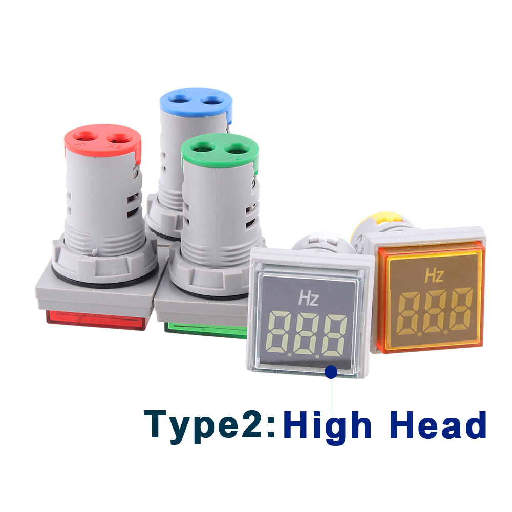 22mm LED Digital Hertz Meter Frequency Meter Indicator Light AC Meter Red Combo Tester Measuring Range 0-99 Hz Yellow Detector