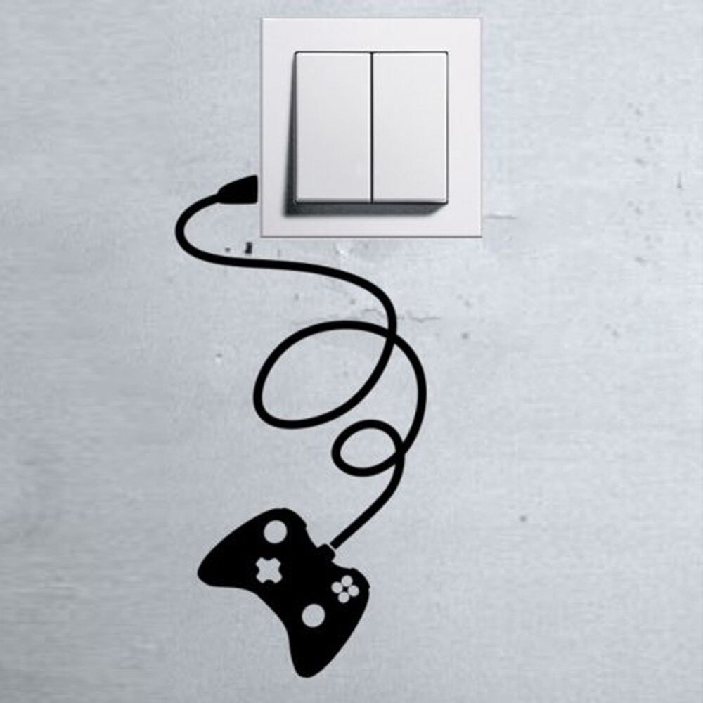 Removable Art Game Controller Switch Sticker Vinyl Home Wall Sticker Art Home Decor Mural Window Stickers Y-39: Black