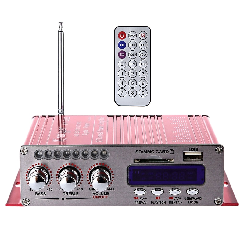 Kentiger Hy-502S 2Ch Bluetooth Hi-Fi Super Bass Output Power Stereo Amplifier With Remote Controller Usb/Sd Card Player Fm Rad