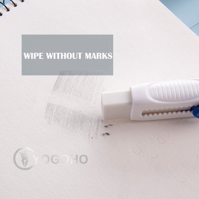 M&amp;G Push-Pull Lock Pencil Eraser Press Eraser Rubber Student Supplies Writing School Stationery for Kids Student Drawing