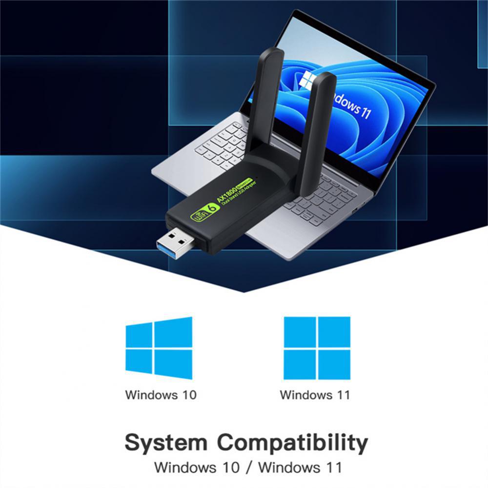 WiFi6 USB WiFi Adapter 1800Mbps Dual Band AX1800 2.4G/5GHz Network Card Wifi Dongle MU-MIMO USB3.0 For PC Laptop Windows