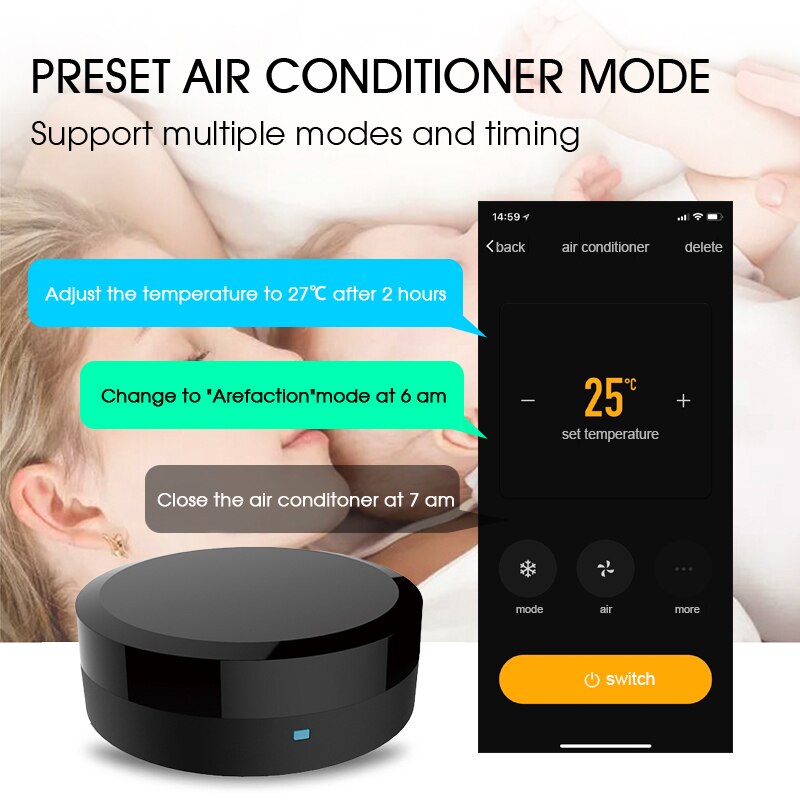Universal WiFi + IR Smart Remote Control IR Smart Home Control Hub Tuya App Works with Google Assistant Alexa Siri