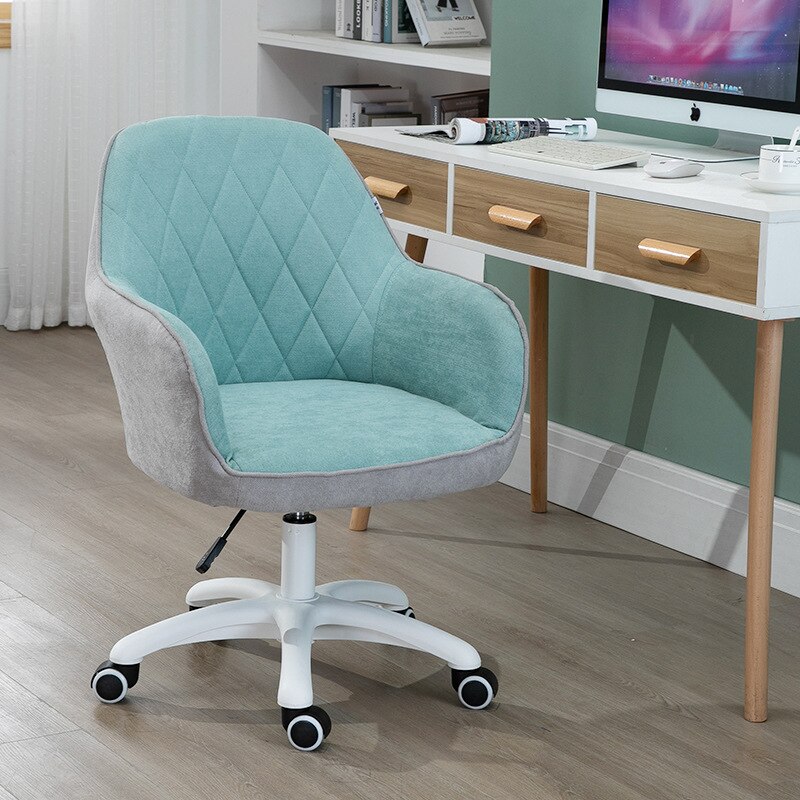 Computer Chair Student Household Dormitory Study Chair Study Writing Chair Net Red Chair: Fabric gray and blue