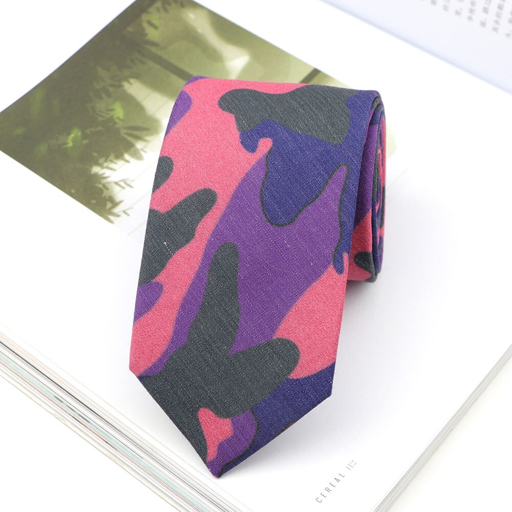 Cravate de Camouflage en coton et Polyester pour homme, nouveauté classique, noir, bleu, vert, militaire, costume de fête de mariage: 3