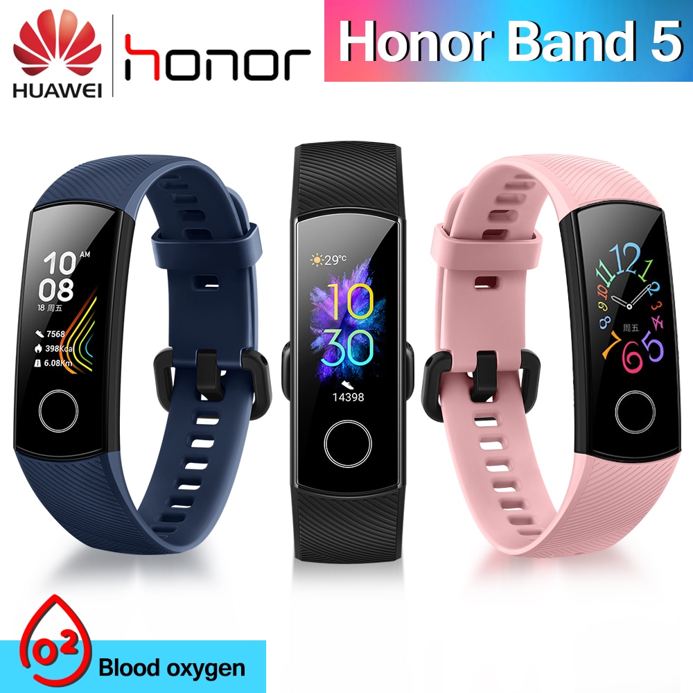 Original Huawei Honor Band 5 Smart Armband Oximeter Touchscreen Magische Farbe Schwimmen Erkennen Herz Rate Schlaf Nickerchen Ehre Band5