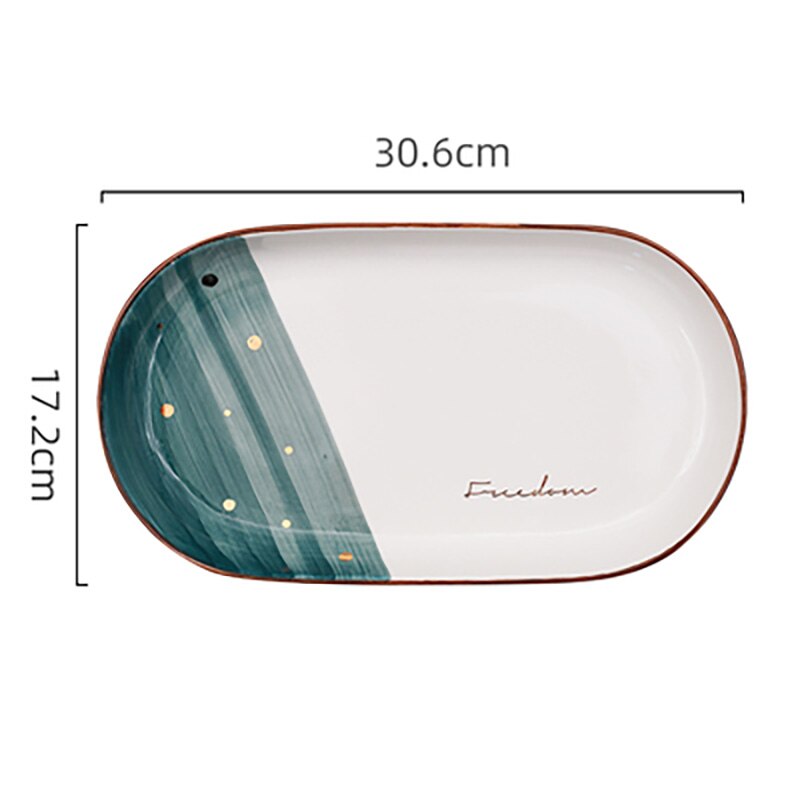 FANCITY Household fish dishes, ceramic dishes, lovely dishes, fruit dishes: D 1