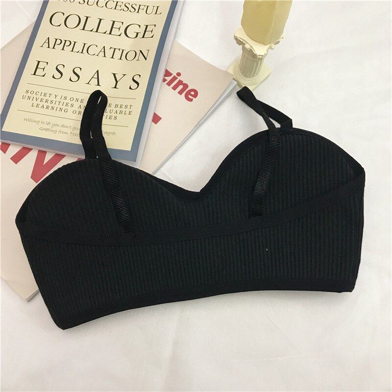 Svokor tube top lingerie halve cup naadloze push-up bh's voor vrouwen elasticiteit zacht ondergoed tienermeisjes wilde bh koreaanse versie: Zwarte dames bh