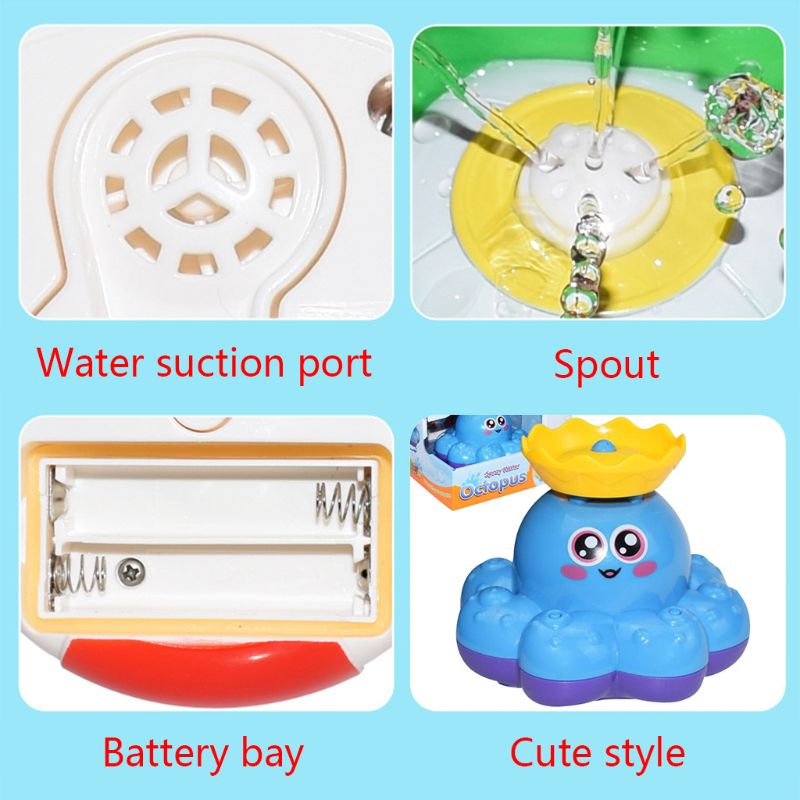 Bath Toy Spray Water Octopus Float Rotate Fountain Baby Bathtub Supplies Infant Kid Party Electronic Sprayer