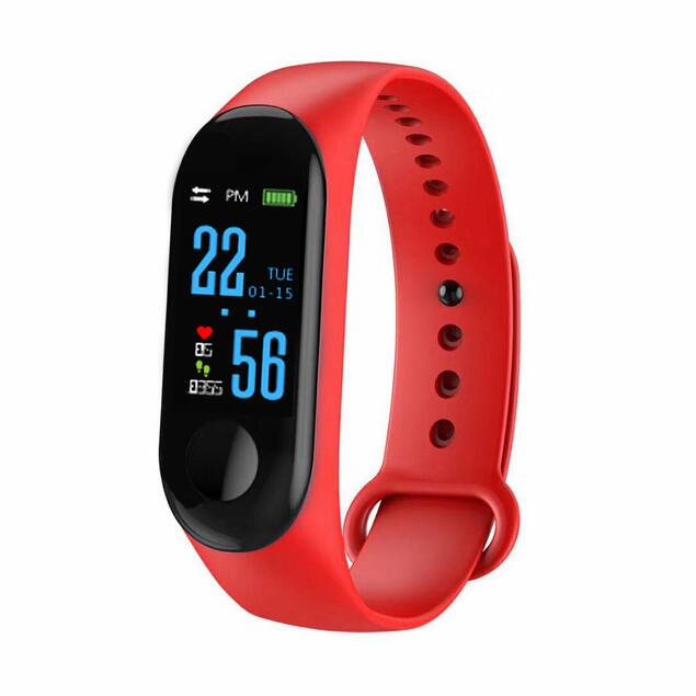 Fxm klokker mandig digital se kvinner pulsmåler blodtrykk Fitness sporer sport smart menn se klokke ios android: Rød