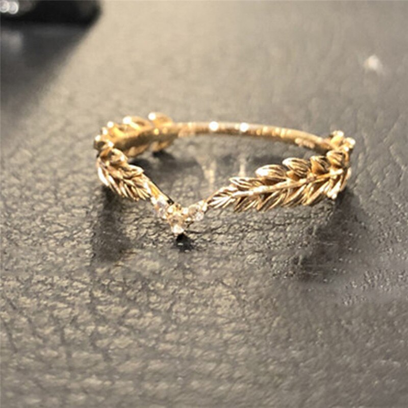 Romad hvede ringe gyldne finger ring til kvinder fred symbol fest ringe kvindelige plante smykker bijoux femme  r3: 8