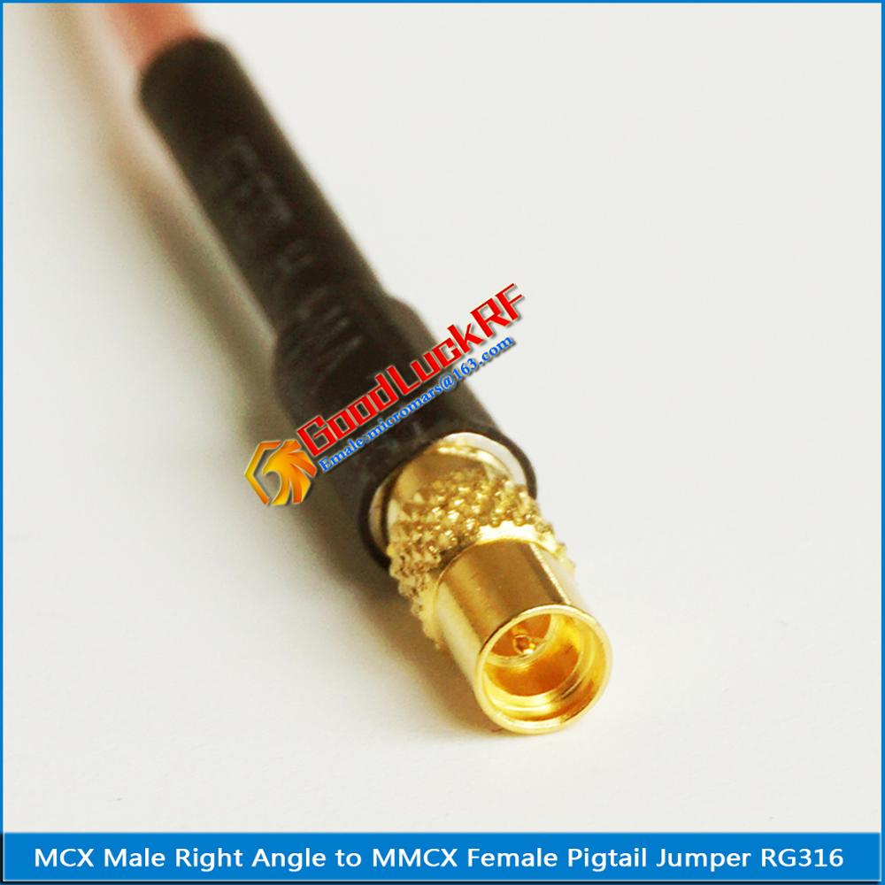 1X Pcs High MCX Male Right Angle 90 Degree to MMCX Female plug RF Connection MCX - MMCX Pigtail Jumper RG316 Cable 50ohm