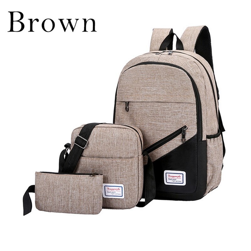 ! Mochila antirrobo de 3 unidades por juego, mochila informal para hombre y mujer, mochila para portátil de viaje, mochilas escolares A Dos hombres, kaino: beige 1