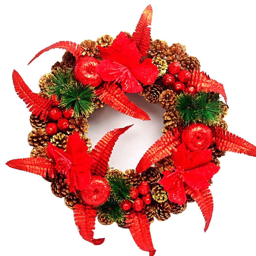 Guirnalda de Navidad, flor de piña Artificial, decoración de puerta de flores, guirnalda colgante de Navidad, guirnalda de puerta, guirnalda de pared: Red