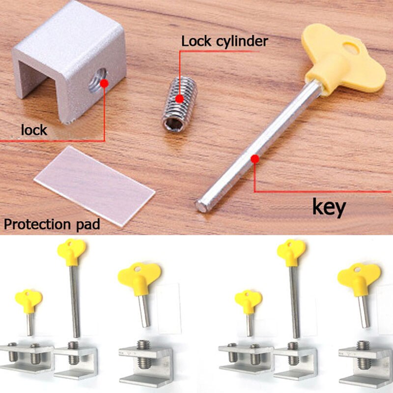 2Pcs/Lot Child Window Restrictor Security Locks Stainless Steel Door Window Limit Lock Prevent Children From Falling Safety Lock