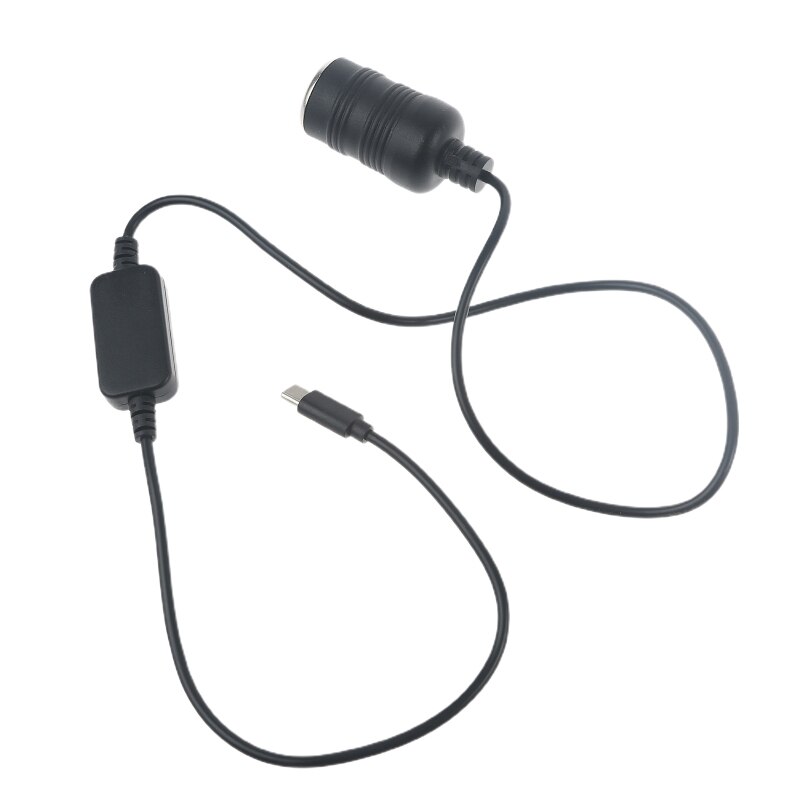 Gniazdo zapalniczki samochodowej USB C/type-c 5V do 12V kobieta przekształtnik boost przewód do GPS e-dog wentylator samochodowy