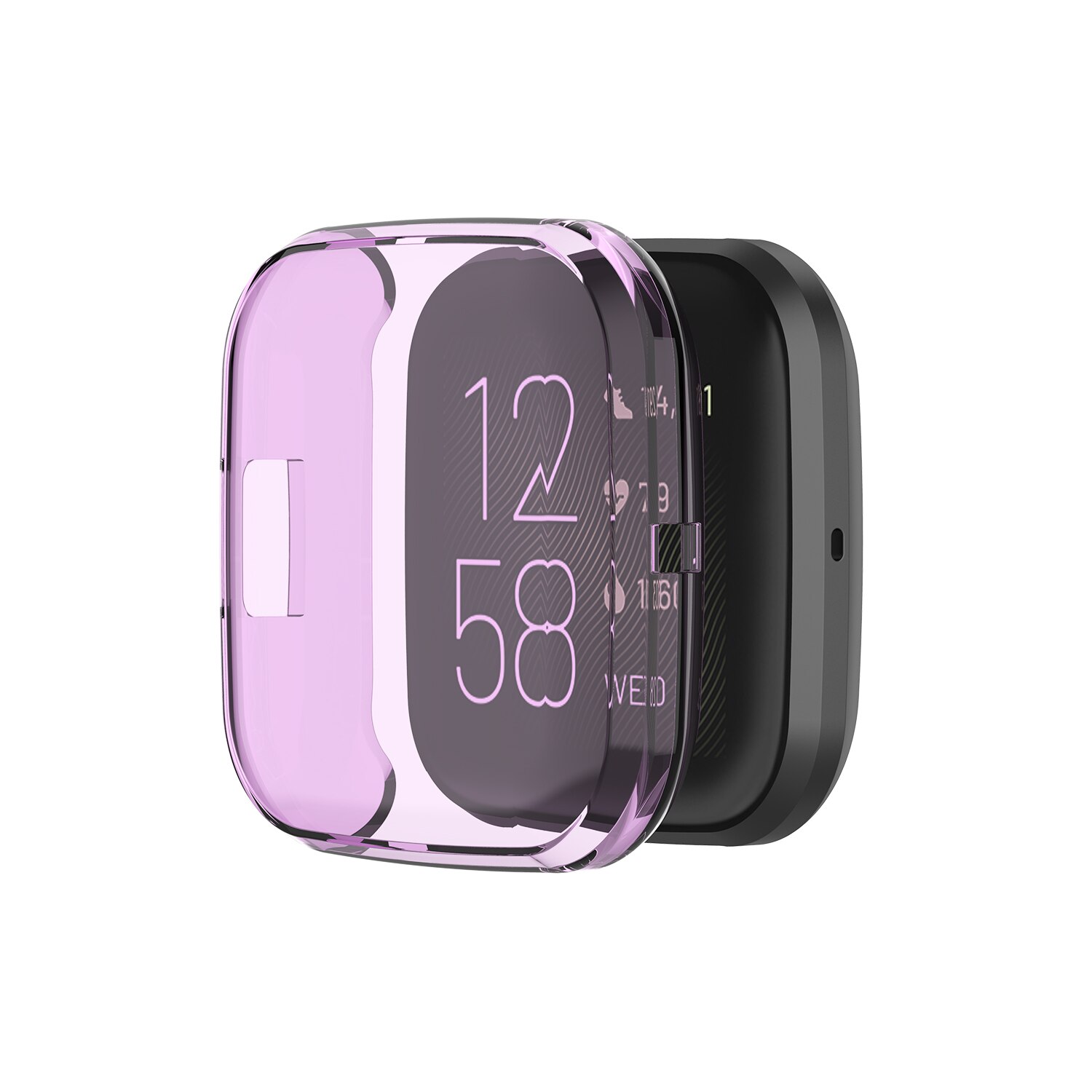 Voor Fitbit Versa 2 Ultra-Dunne Zachte Volledige Dekking Tpu Protector Case Cover Voor Fitbit Versa 2 Band Smart horloge Beschermende Shell: Purple