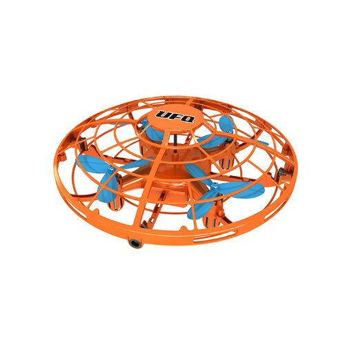 Spaß Hand-Gesteuert USB Ladung Fliegen Ball vier-Achse Mini Flugzeug Interaktive Infrarot Induktion 360 Rotierenden glänzend Licht: Orange