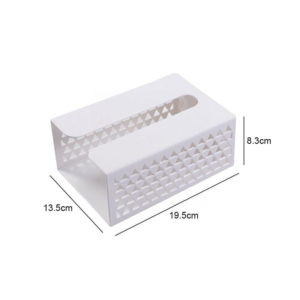 Wall Mounted Self Adhesive Plastic Tissue Box Napkin Home Paper Box Napkin Holder Towel Storage Paper Hollow Organizer