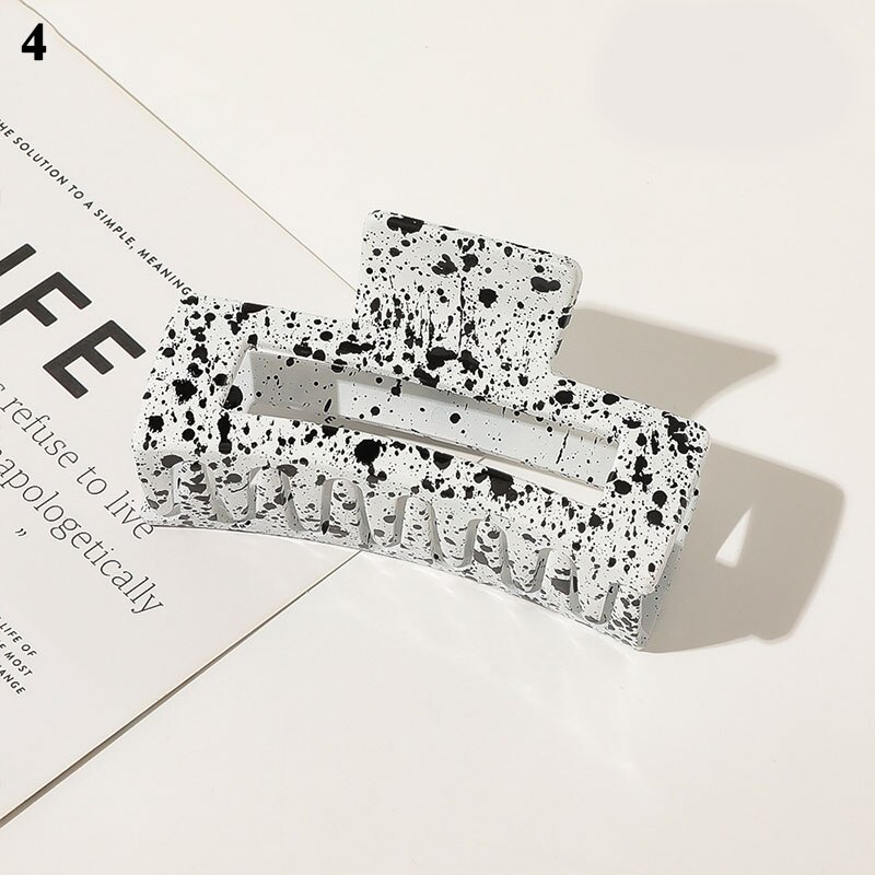 Melk Koe Kleur Geometrische Grote Haar Klauwen Vrouwen Meisjes Vintage Hollow Acryl Haarspelden Acetaat Haar Clips Krab Haar Accessoires