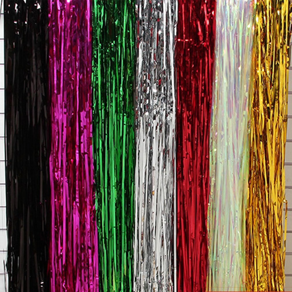 Christmas Celebration Party Background Fringe Curtain Plastic Streamers Wedding Birthday Party Decoration Backdrop