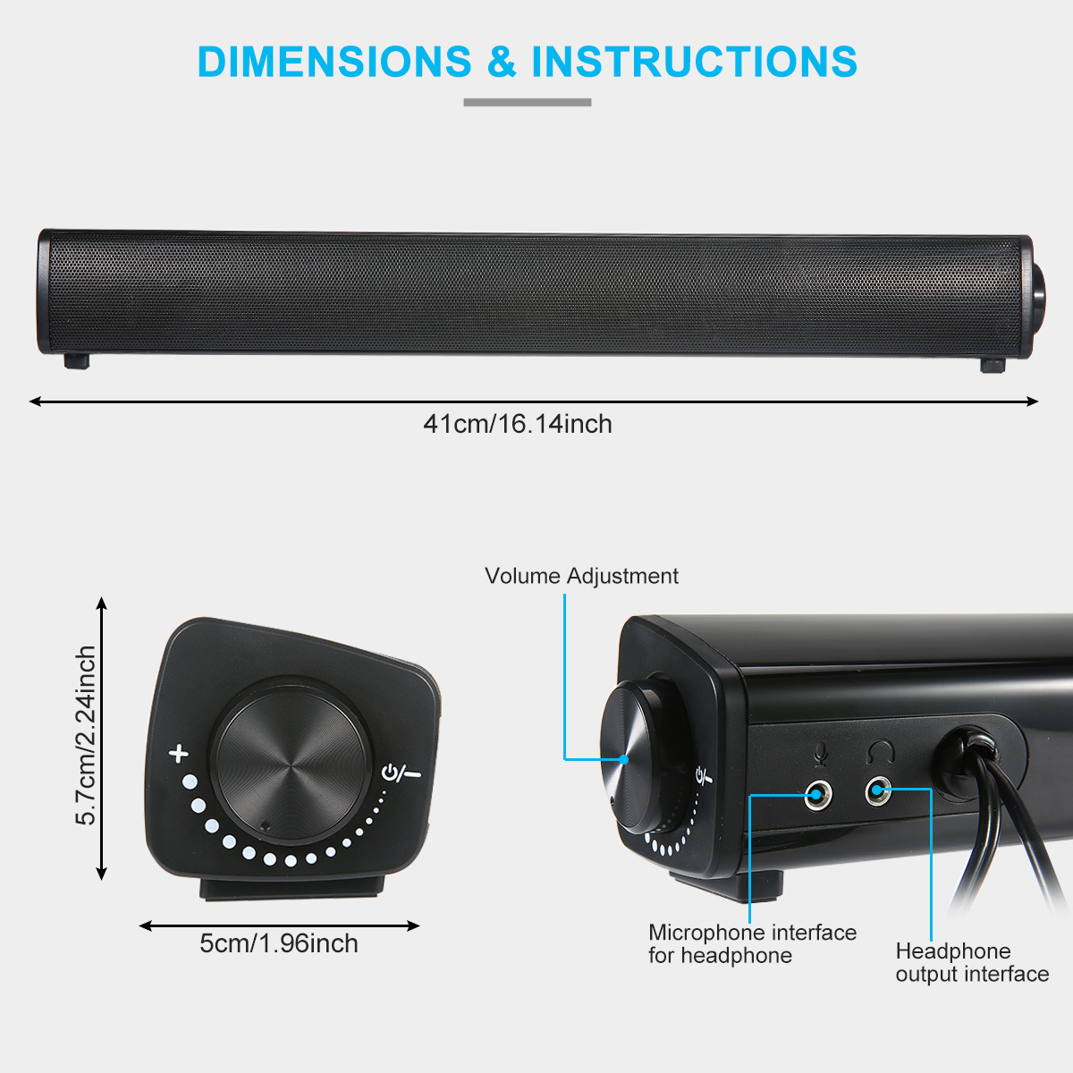 USB Wired Powerful Computer Speaker Stereo Subwoofer Bass speaker Surround Sound Box for PC Laptop phone Tablet MP3 MP4