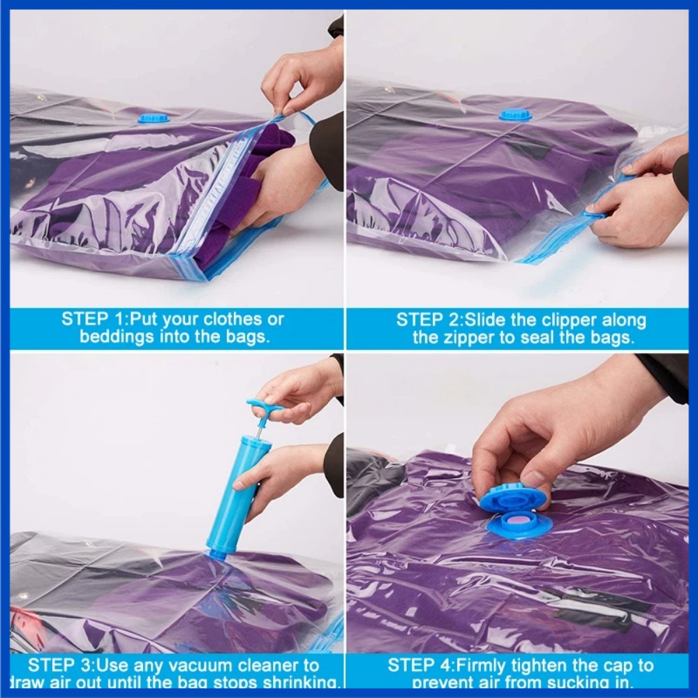 Sacs de rangement sous vide pour le stockage de vêtements en duvet, paquet de compression, couverture de literie, gain de place, sac de voyage, 8 pièces, 5 pièces, 3 pièces