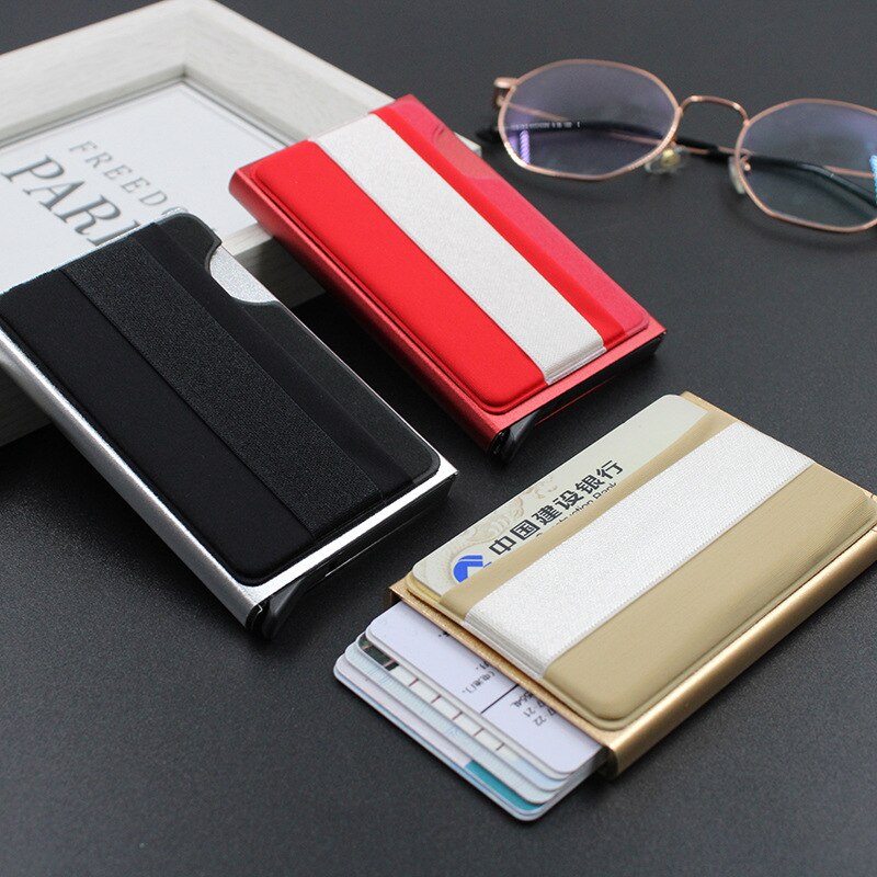 Anti-theft ID Credit Card Holder Porte Carte Slim Protect Aluminium Metal Wallets Bank Cardholder Case Women Men Credit Card Box