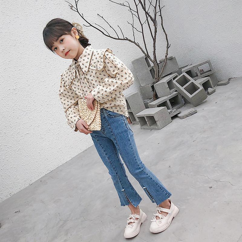 Lente Herfst Jeans Meisje Mode Kids Flare Jeans Meisjes Vintage Denim Broek Kids Kleding Voor Meisjes Toevallige Denim Broek q07