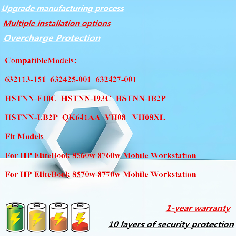 Nueva batería de ordenador portátil VH08 VH08XL HSTNN-IB2P LB2P I93C F10C QK641AA para HP EliteBook 8560w 8760w 8570w 8770w estación de trabajo móvil