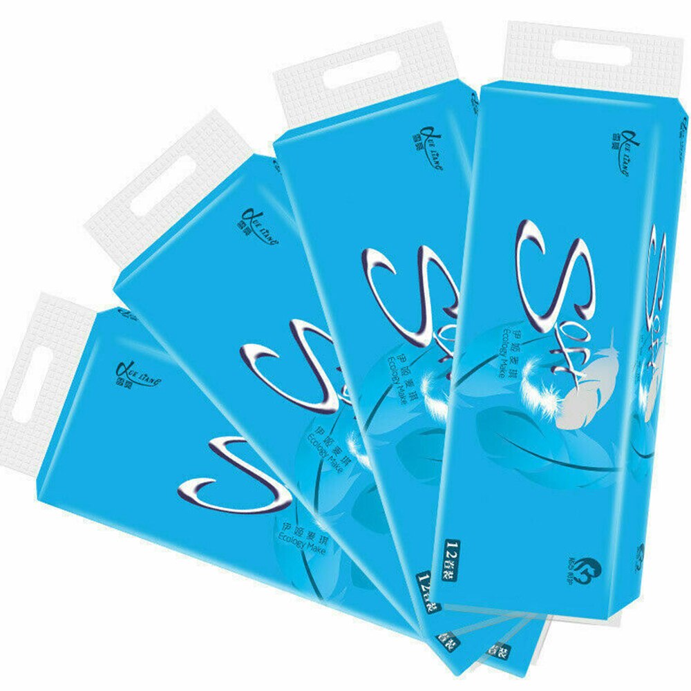 12 rouleaux 4 couches papier hygiénique rouleau maison bain toilette rouleau papier primaire pâte de bois papier hygiénique rouleau de soie