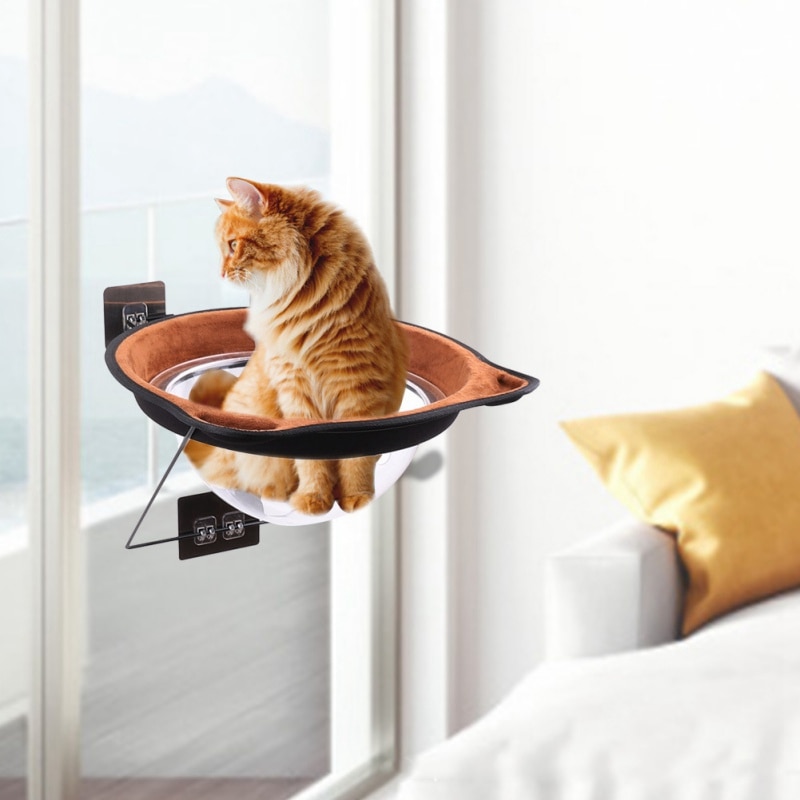 Cat Hammock Bed Window Pod Lounger Self-Adhesive Warm Bed For Pet Cat Rest House Soft Cat Bed Comfortable Ferret Cage
