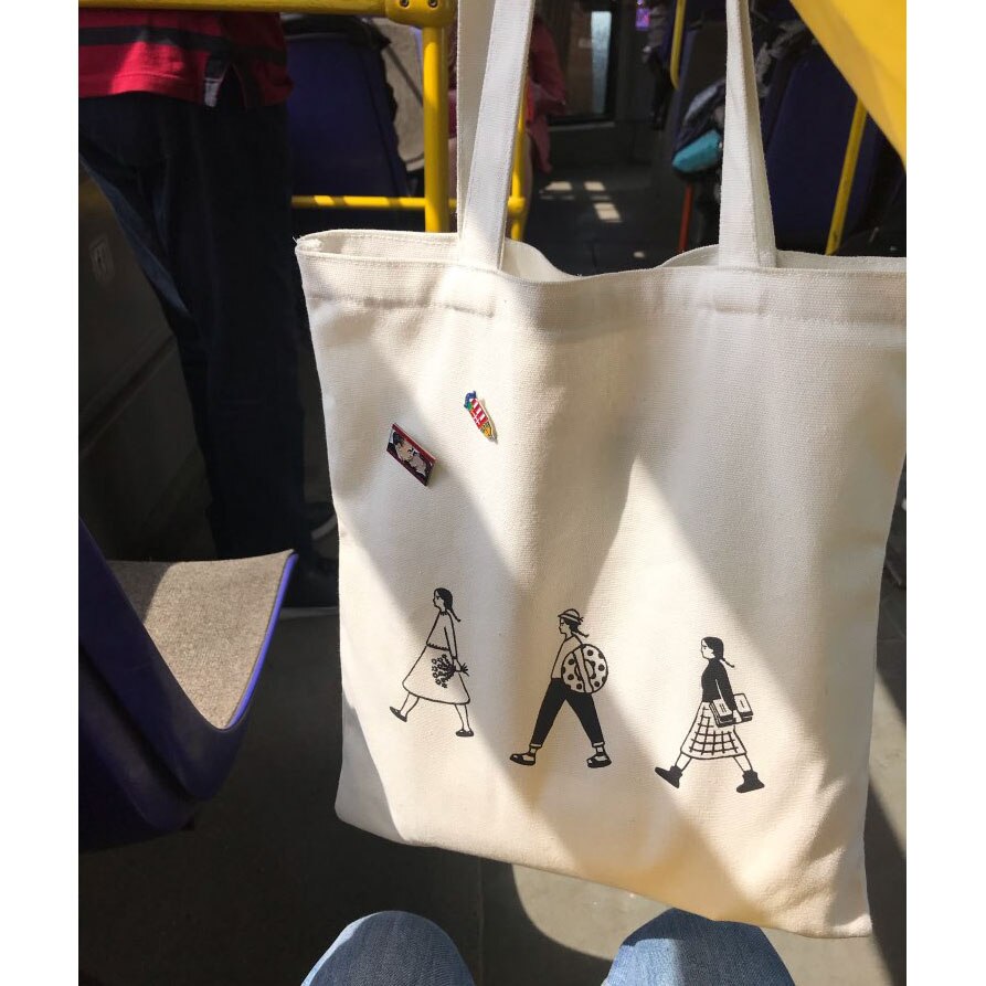 Ladies Handbags Canvas Tote Bag Cotton Cloth Shoulder Shopper Bags for Women Eco Foldable Reusable Shopping Bags