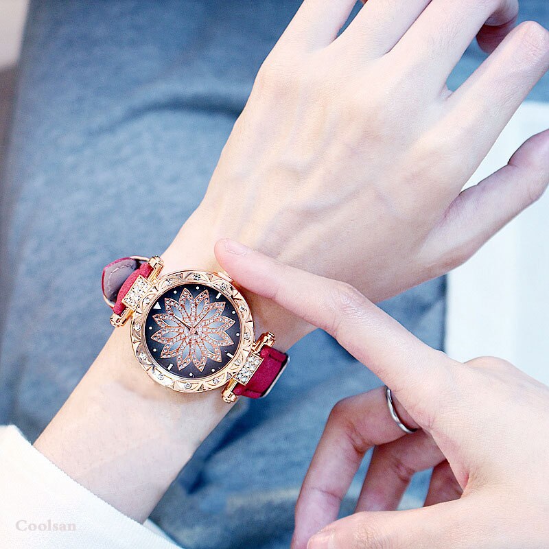 Luxury Women Watches Bracelet set Starry Sky Ladies Bracelet Watch Casual Leather Quartz Wristwatch Clock Relogio Feminino