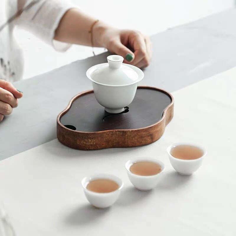 Japanese Style Natural Bamboo Tea Trays Teahouse Tools Teapot Mat Retro Teacup Holder Simple Tea Platters Tea Ceremony