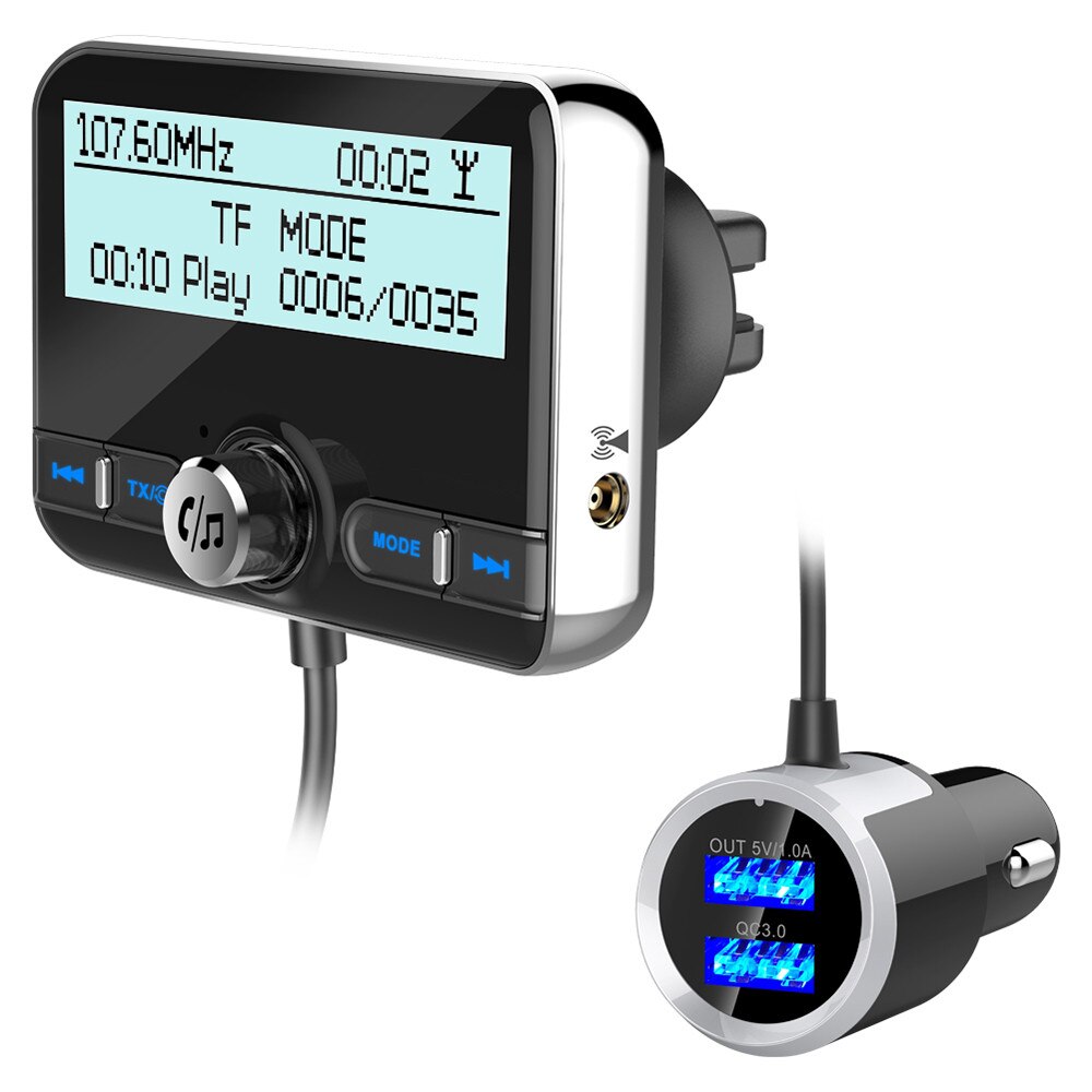 FM Transmitter Bluetooth Car Modulator Wireless Handsfree Kit Auto Audio MP3 Player with Quick Charge QC3.0 USB Charger: Default Title